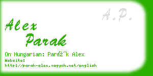 alex parak business card